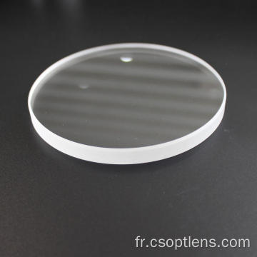 Fenêtre ronde en verre de silice de haute pureté de 90mm de diamètre